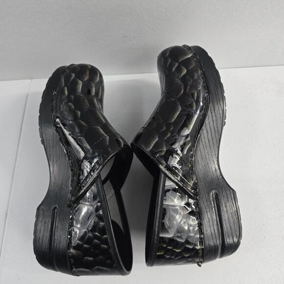 Dansko Women’s Professional Clogs Size 39 Black Embossed Patent Leather Slip - Picture 6 of 11